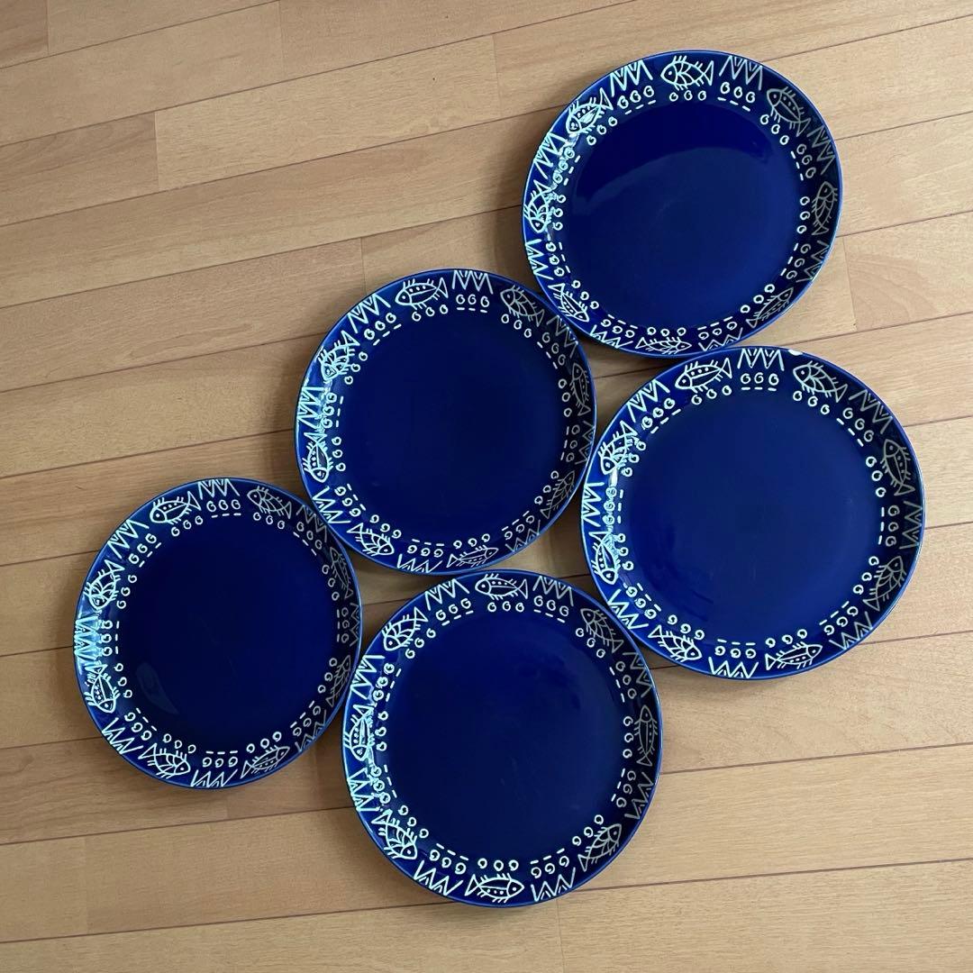 ✨ミッチャム 藤井風 パスタ皿5枚♡ アラビアンブルー魚柄