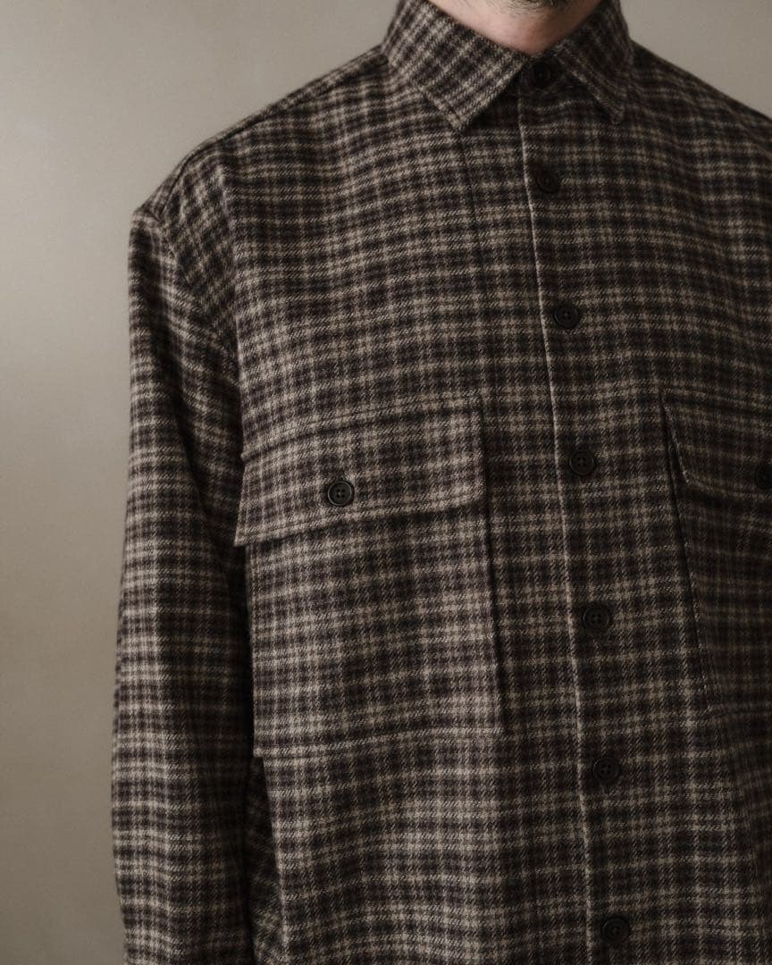 トップス evan kinori Big Shirt Irish Wool Flannel