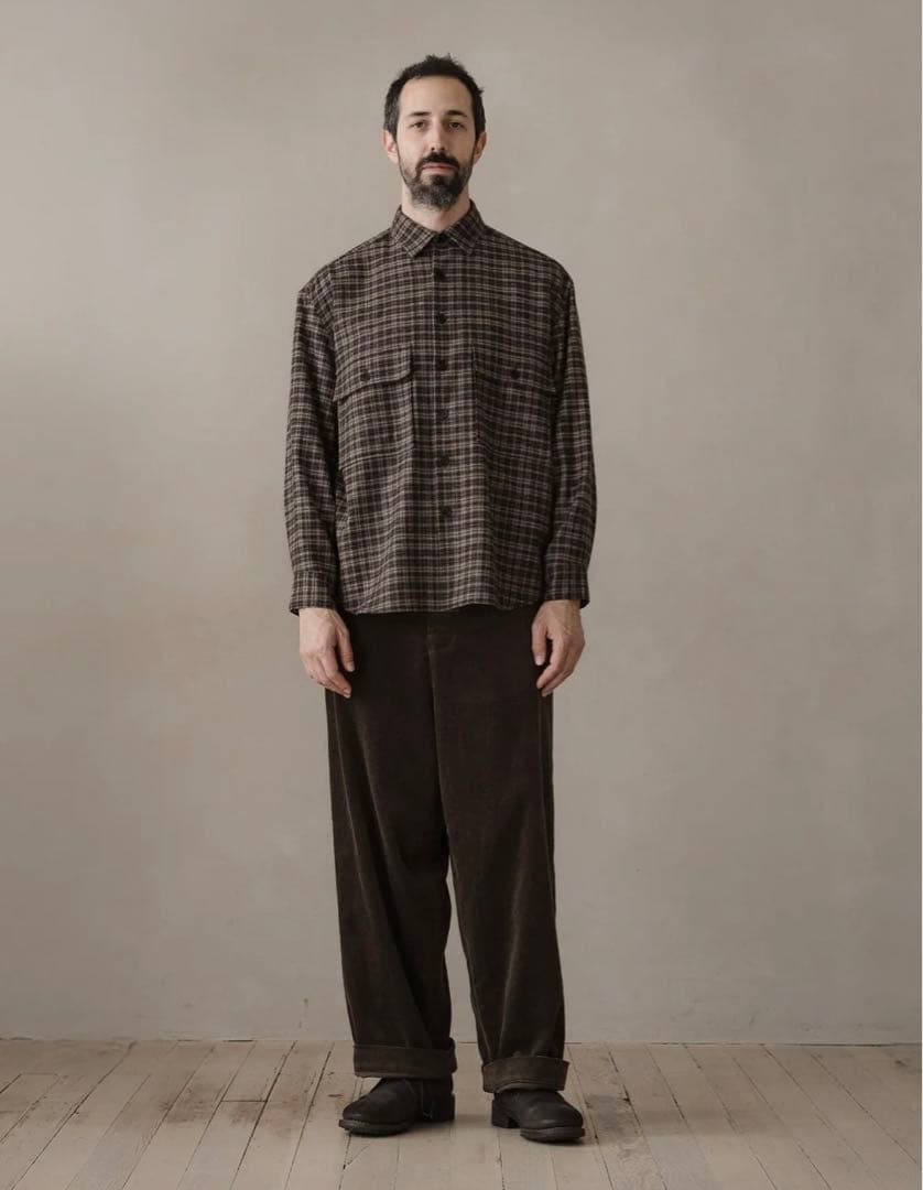 トップス evan kinori Big Shirt Irish Wool Flannel