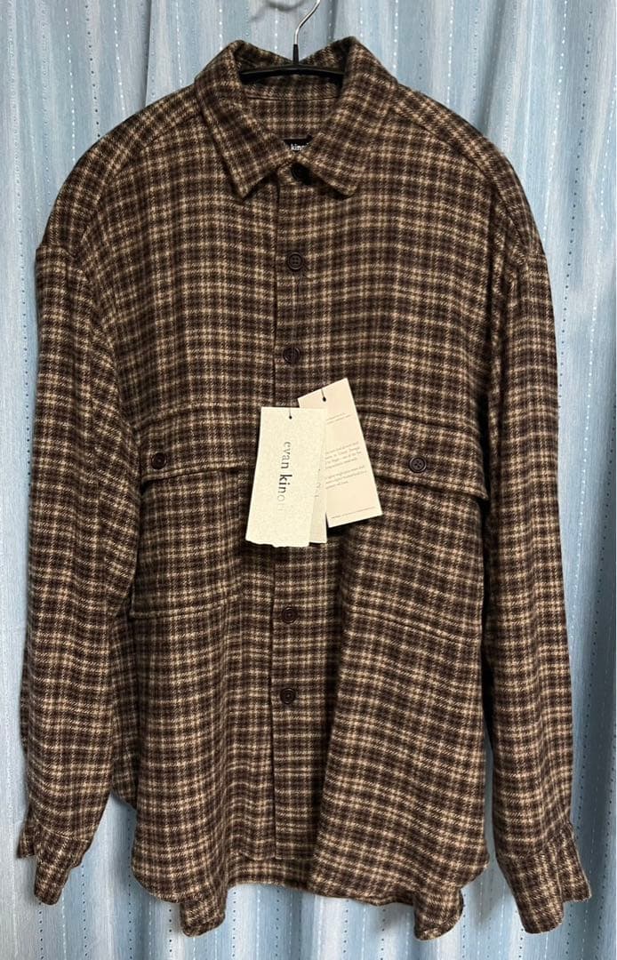 トップス evan kinori Big Shirt Irish Wool Flannel