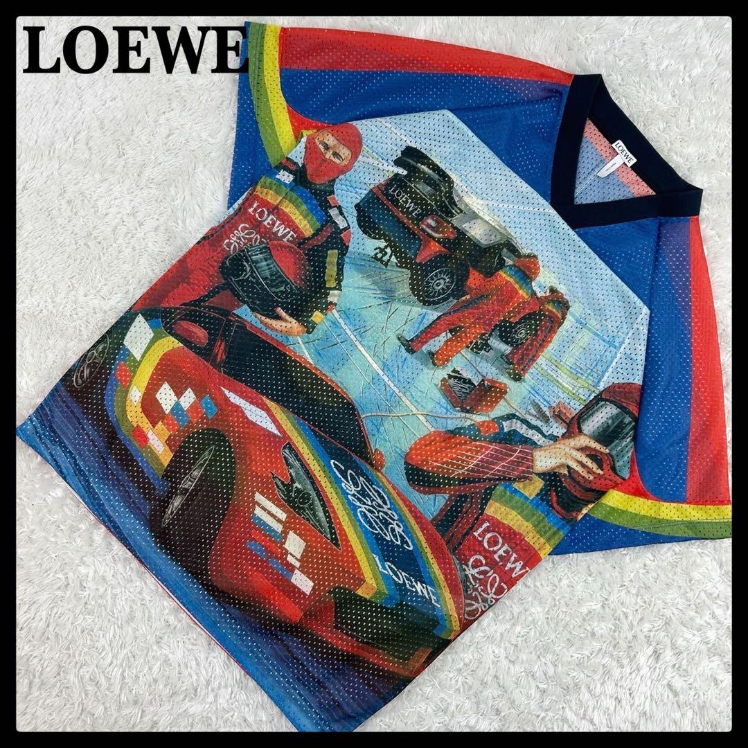 【超希少モデル】ロエベ☆総柄ゲームシャツ フットボールシャツ レーシング