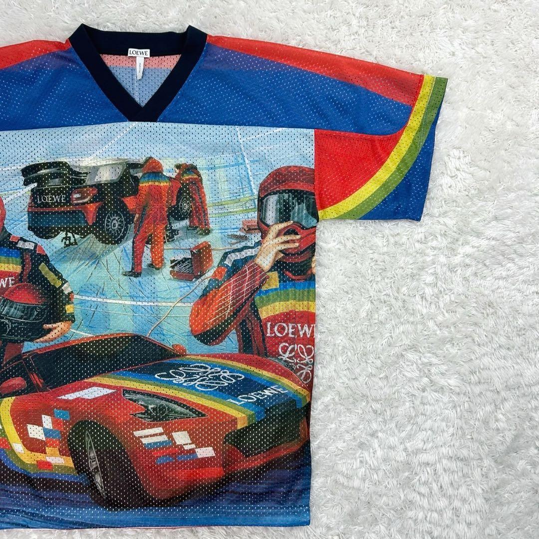 【超希少モデル】ロエベ☆総柄ゲームシャツ フットボールシャツ レーシング