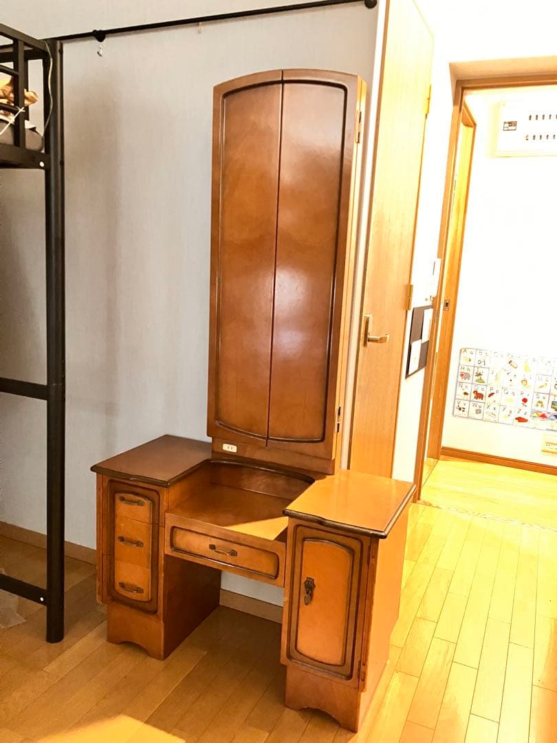 3面鏡ナチュラルウッド ドレッサー・鏡台