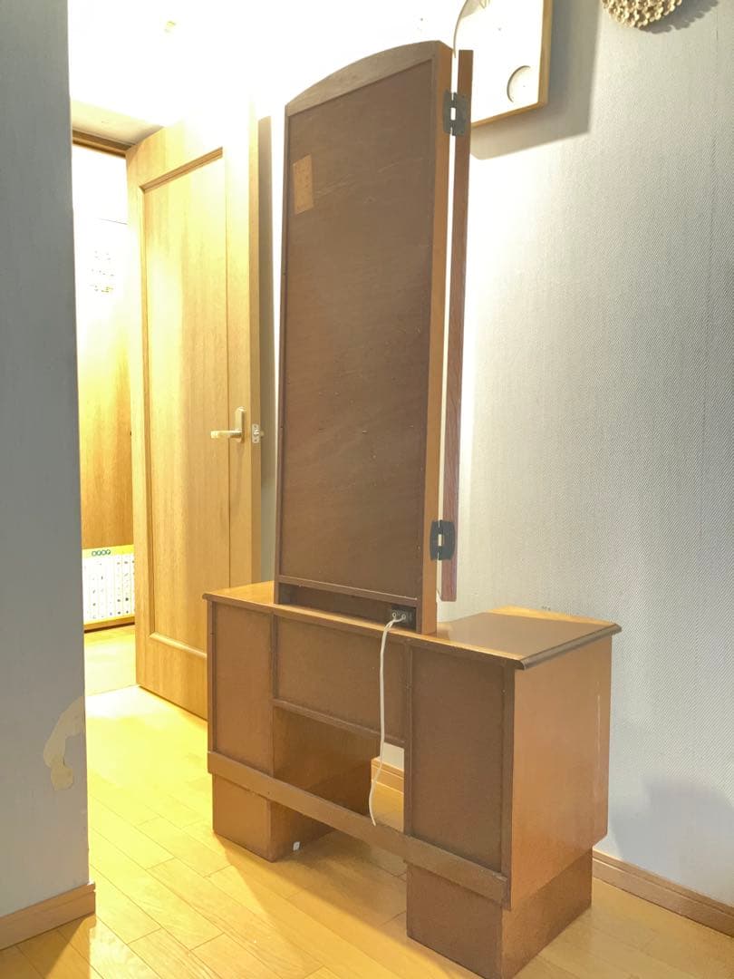 3面鏡ナチュラルウッド ドレッサー・鏡台