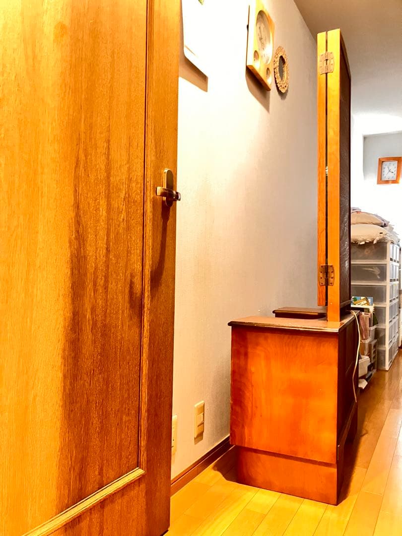 3面鏡ナチュラルウッド ドレッサー・鏡台