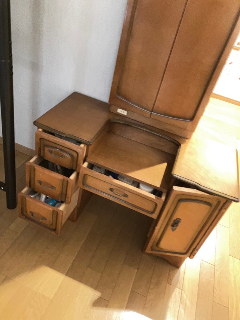 3面鏡ナチュラルウッド ドレッサー・鏡台