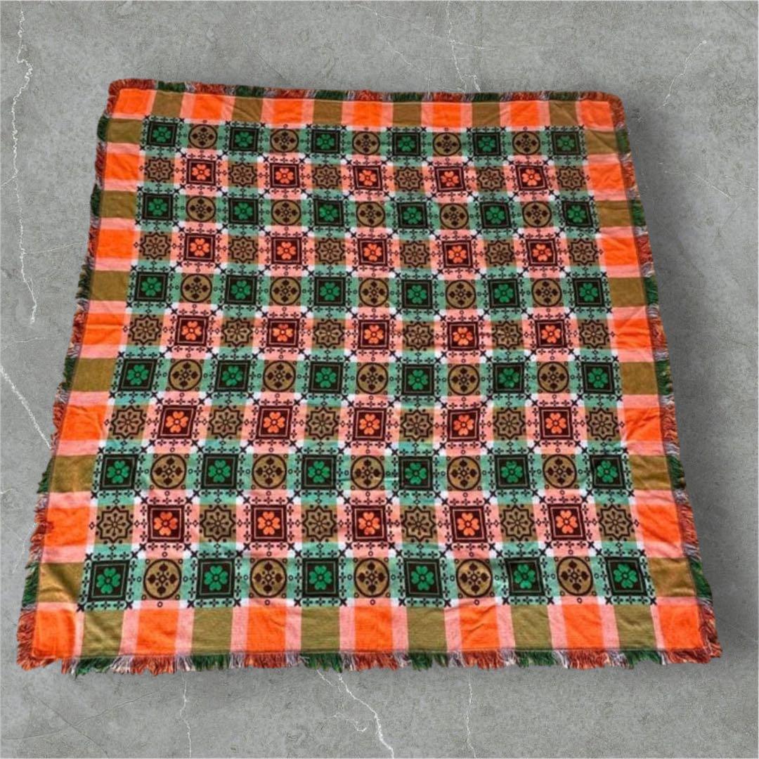 未使用 昭和レトロ こたつ上掛け こたつカバー　茶系