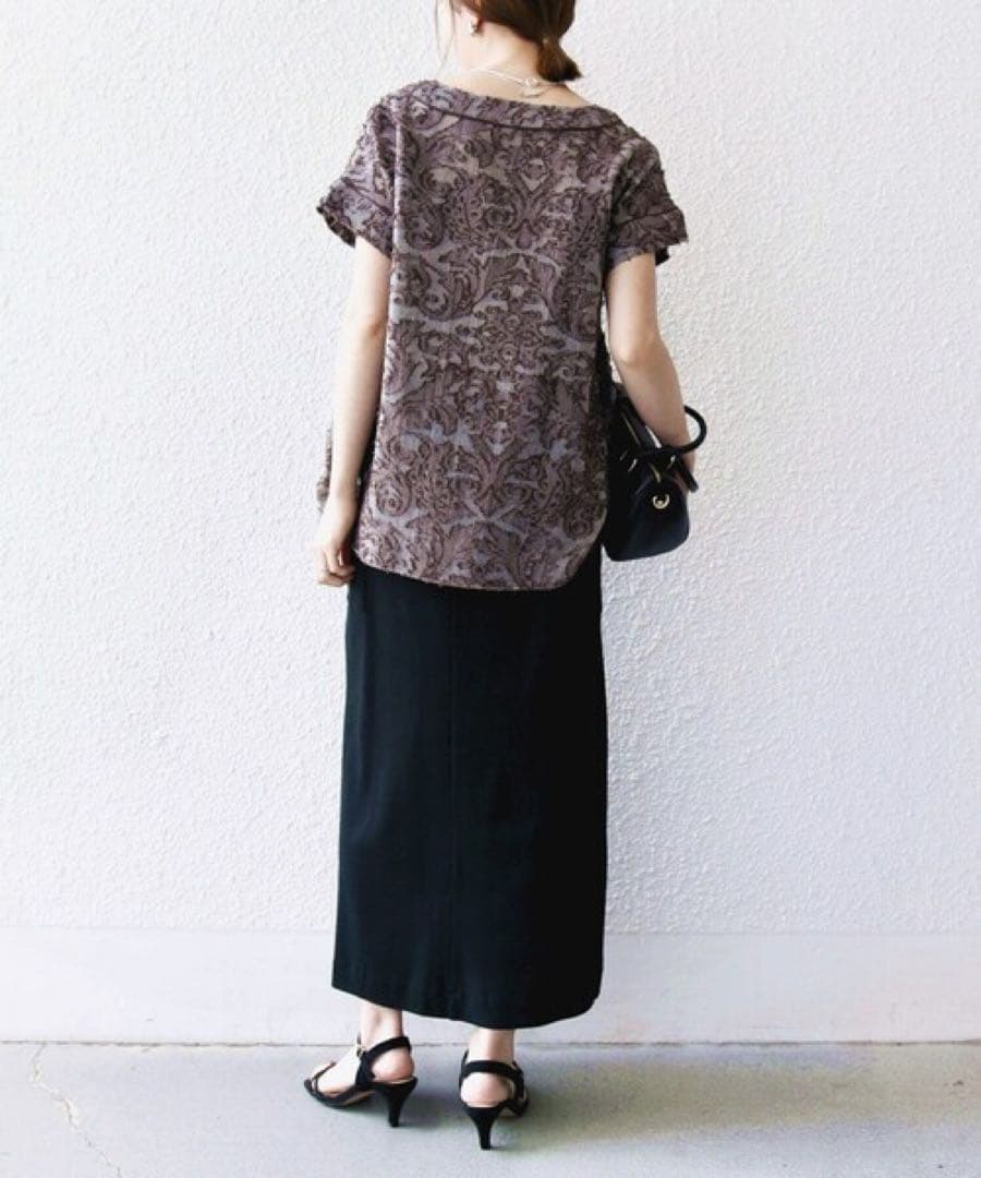 SHIPS any: ♡メッシュ ジャカード カフタン スキッパー ブラウス
