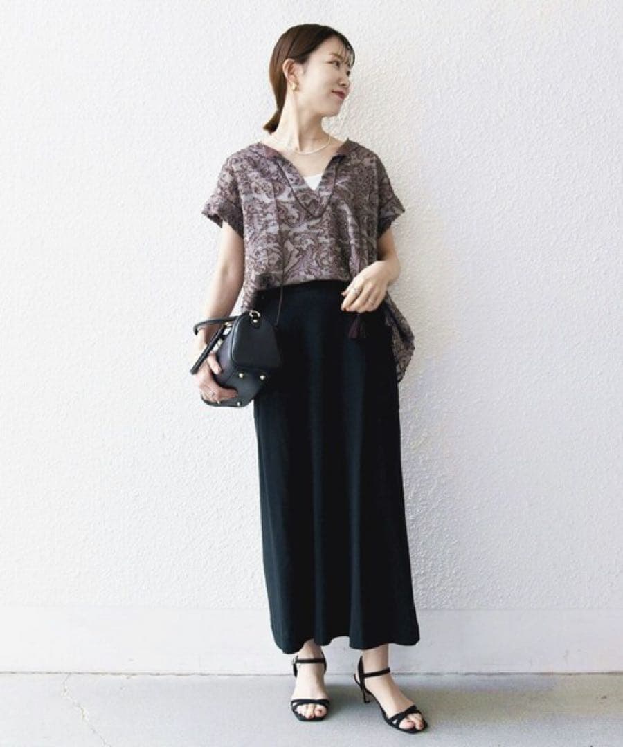 SHIPS any: ♡メッシュ ジャカード カフタン スキッパー ブラウス