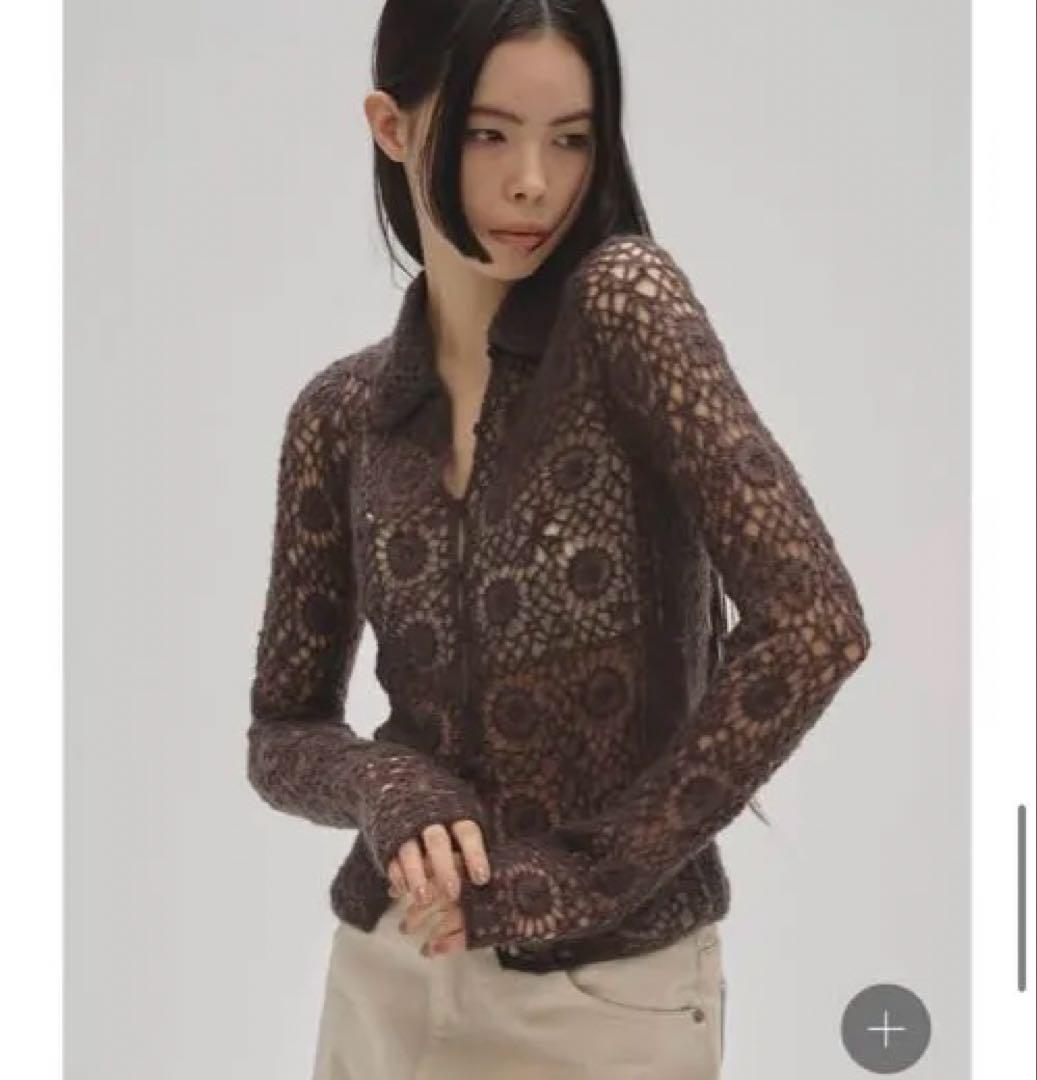 todayful Mohair Crochet モヘア　ニットシャツ