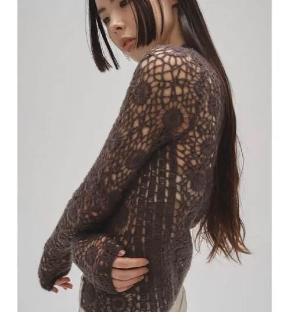 todayful Mohair Crochet モヘア　ニットシャツ