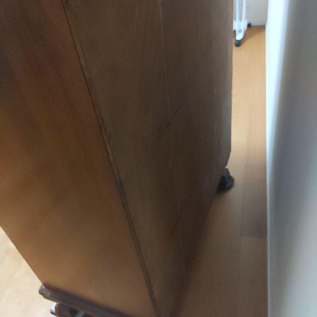 アンティーク 木製キャビネット ガラス扉付き