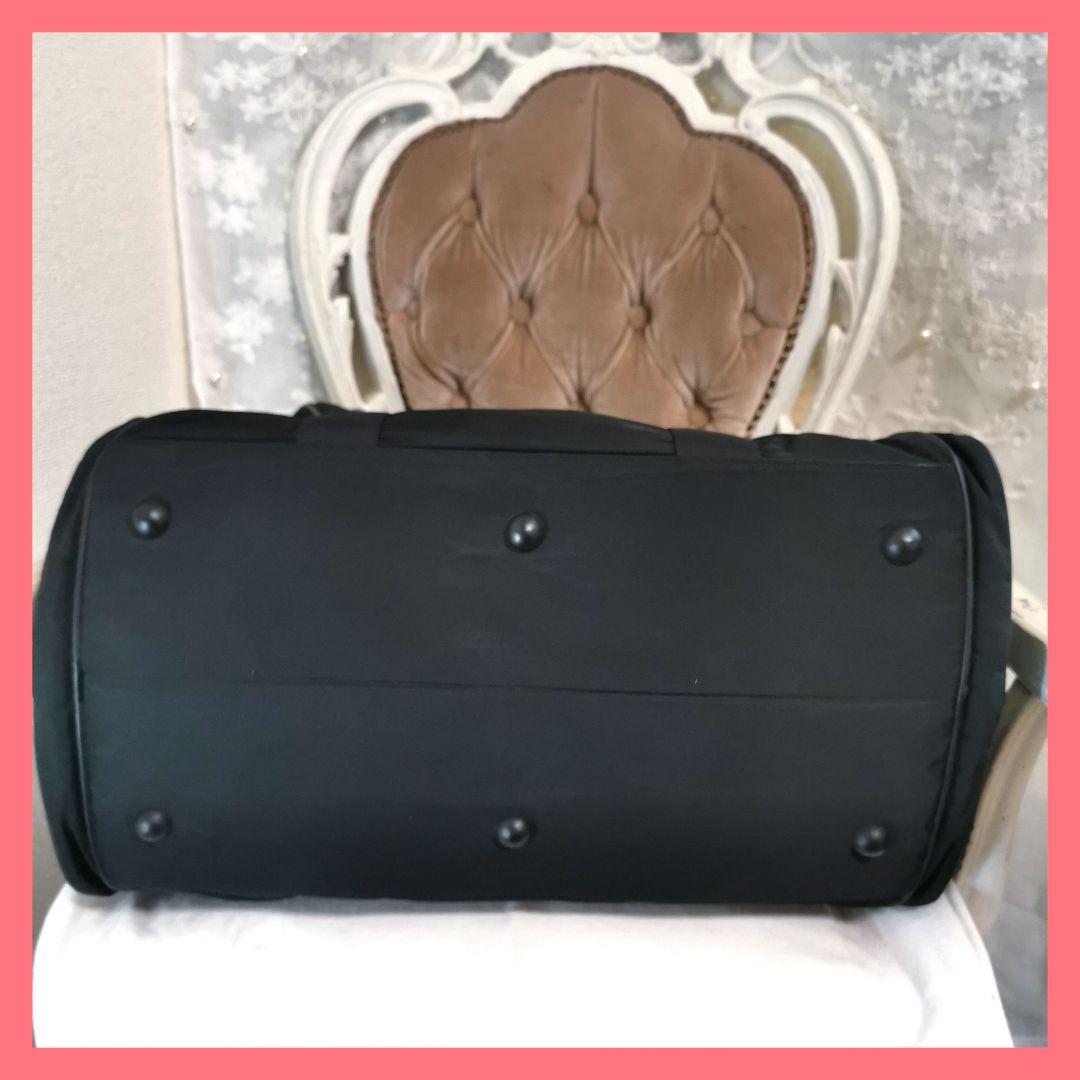 【美品】プラダPRADA 2wayサフィアーノボストンバッグ大3角プレート黒