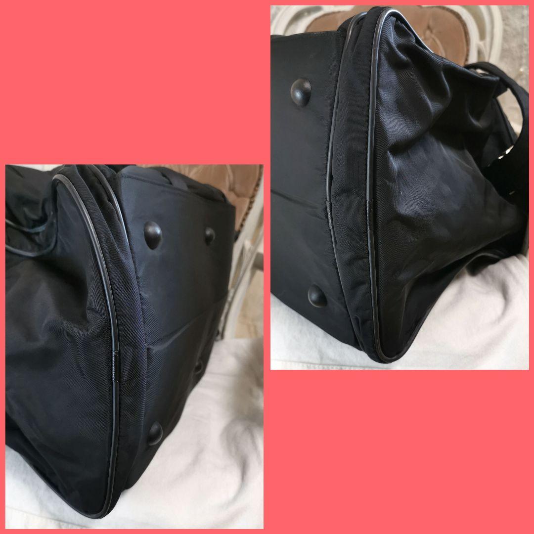 【美品】プラダPRADA 2wayサフィアーノボストンバッグ大3角プレート黒