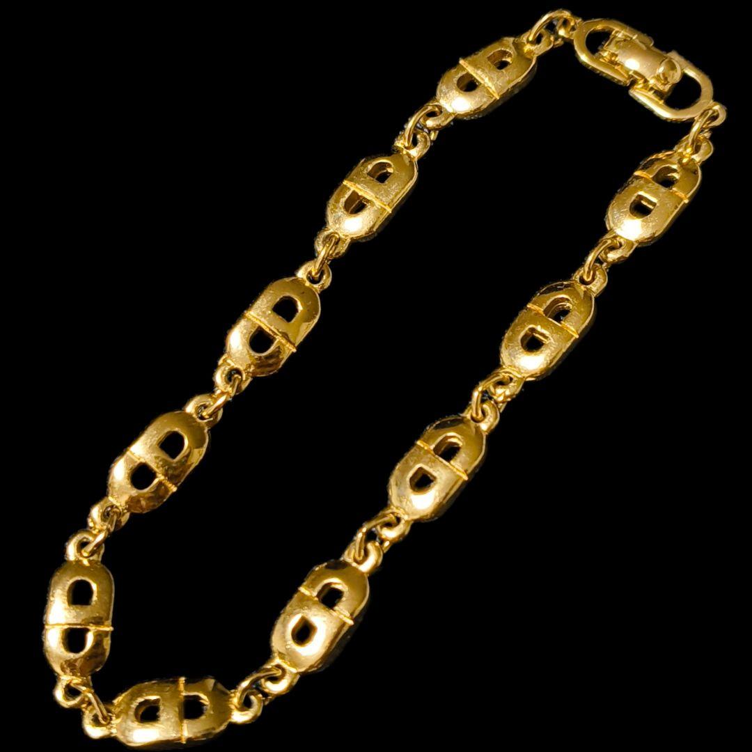 良品/Dior ディオール ブレスレット ゴールド CDロゴ ヴィンテージ 刻印