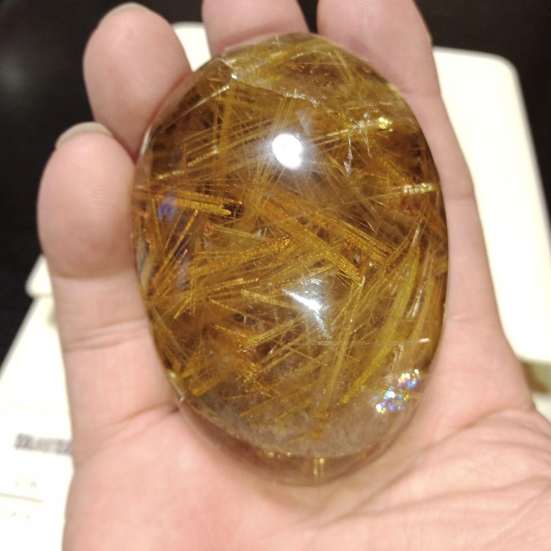 天然石ルチルクォーツ 大型タンブル 224グラム