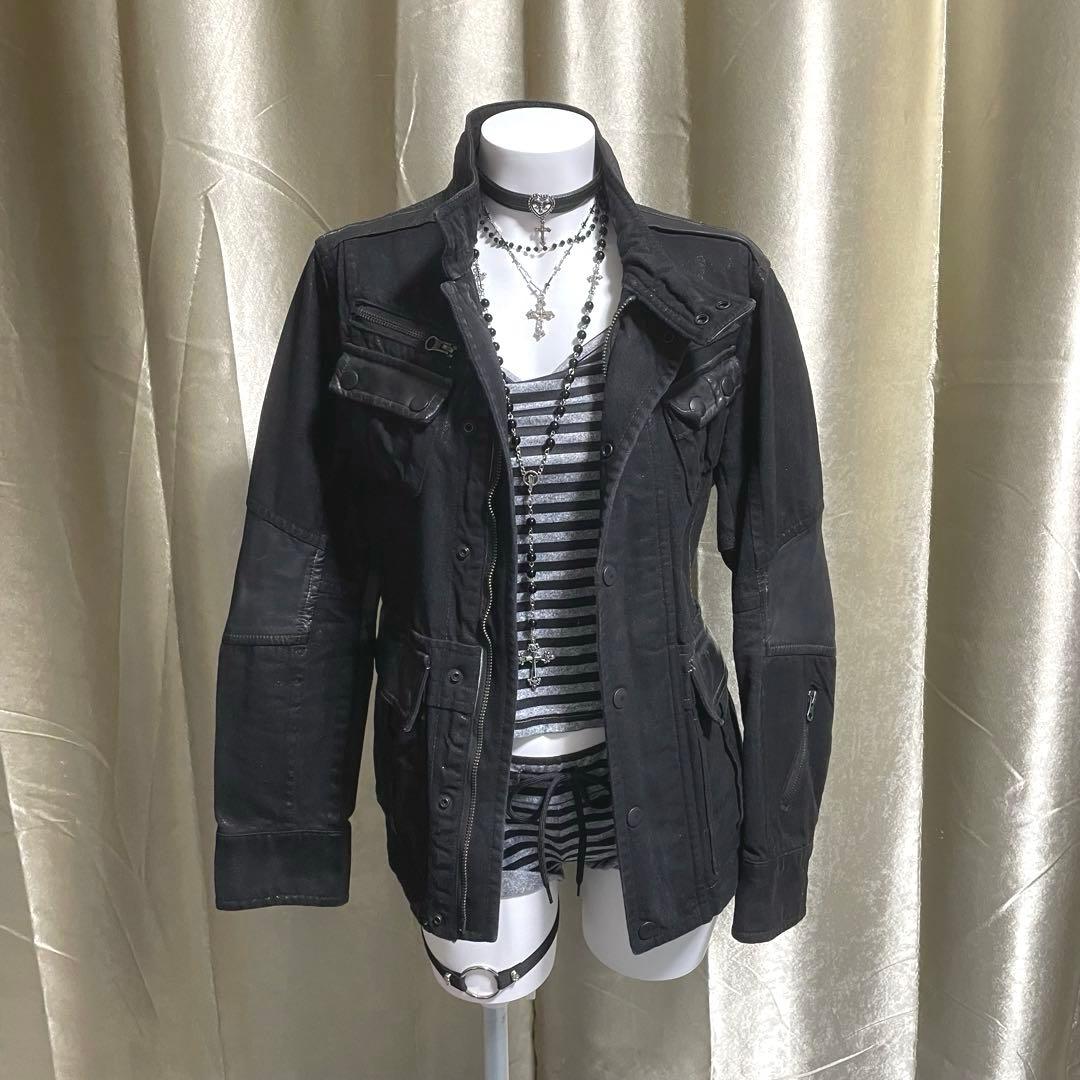 レザー切り替えジャケット ギミック grunge お兄系 ダークコア y2k