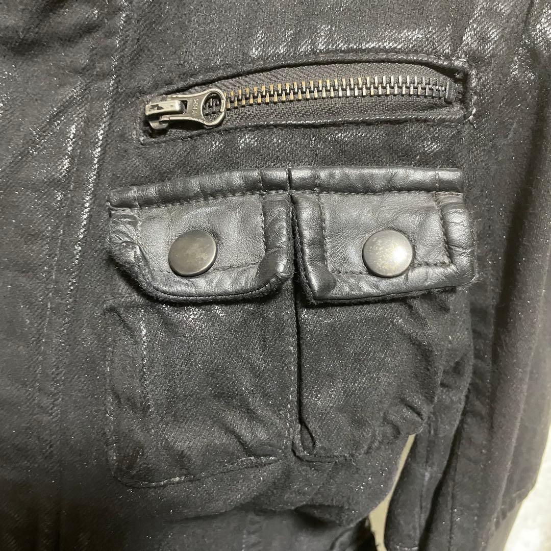 レザー切り替えジャケット ギミック grunge お兄系 ダークコア y2k