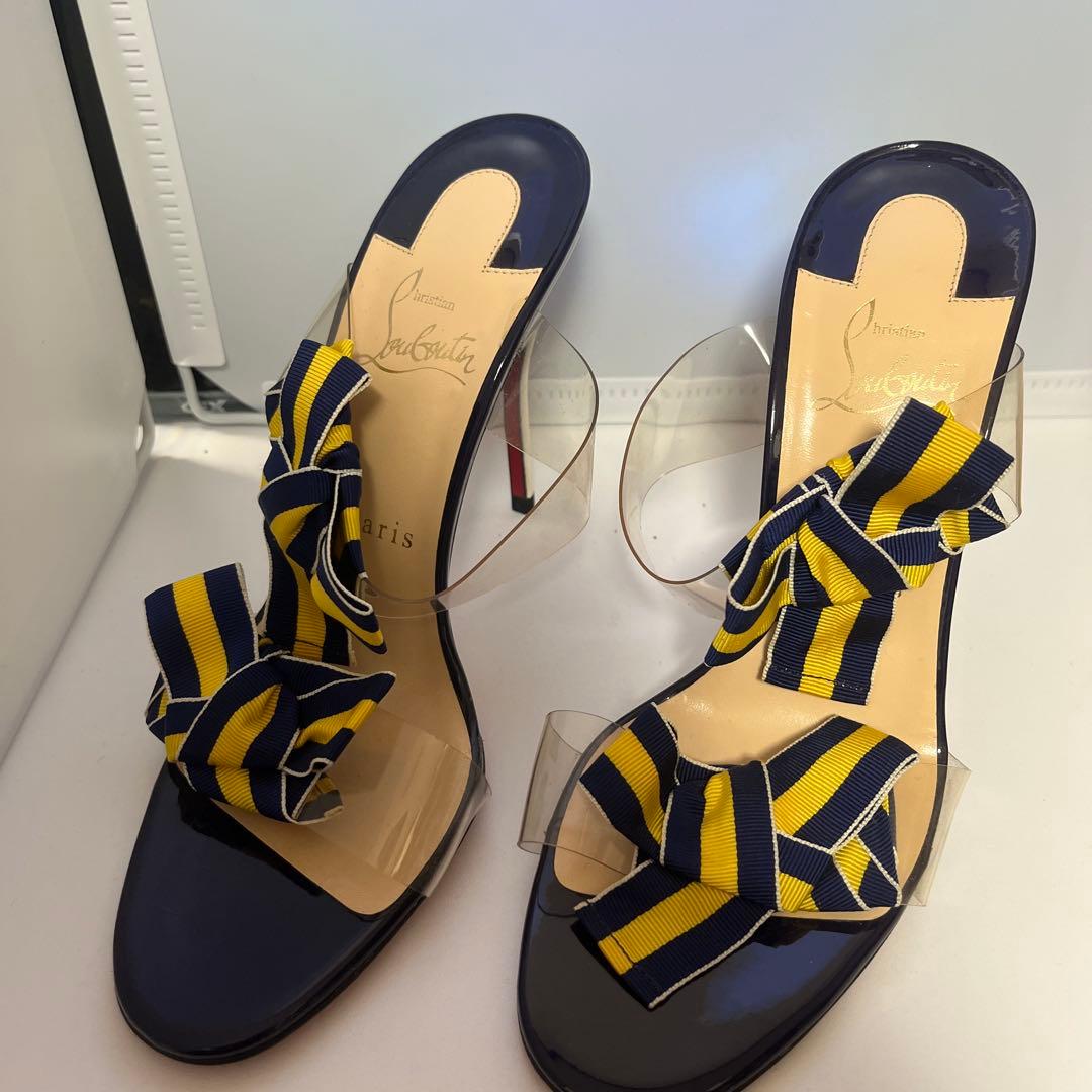 j*す様 christian louboutinリボン付きハイヒールサンダル