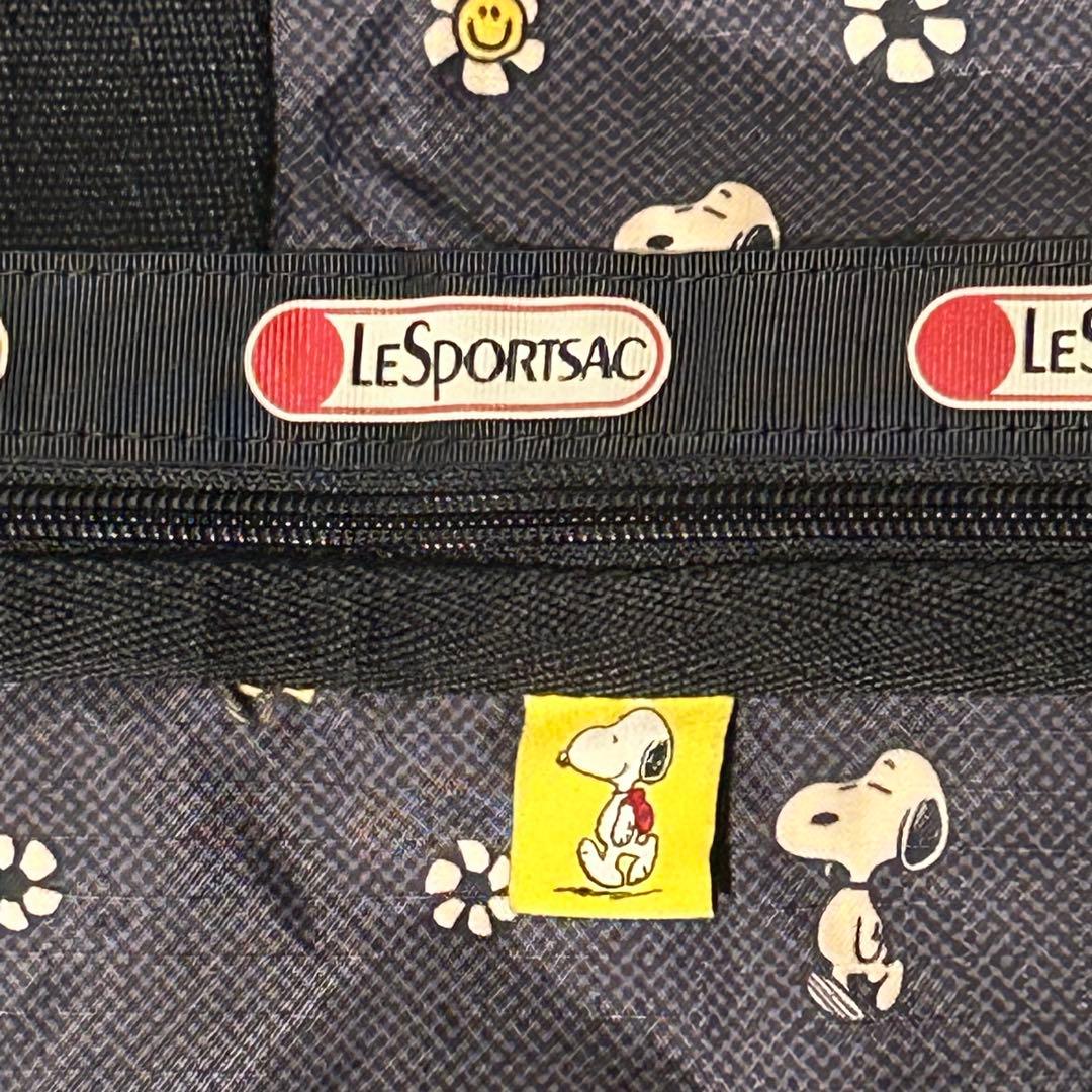 【美品】レスポートサック スヌーピー ボストンバッグ & ポーチ ネイビー