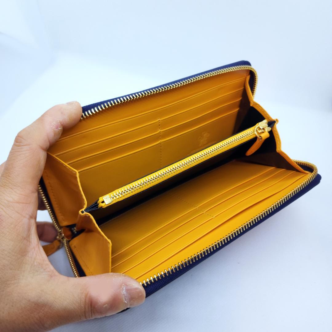 ETTINGER ネイビー 長財布 箱付き