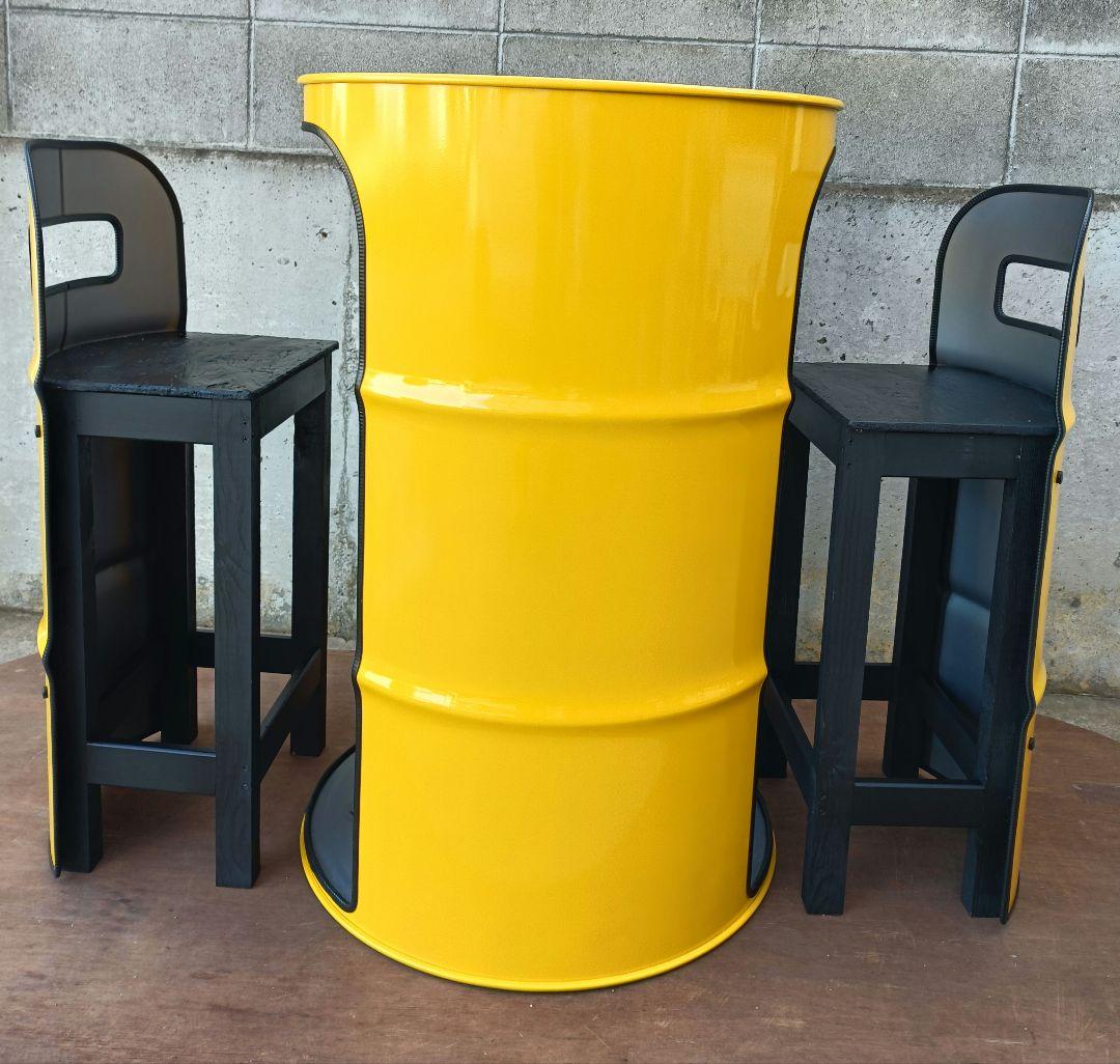 受注生産！ドラム缶remakeテーブル＆チェア‼️イエロー