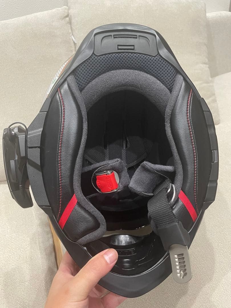 美品　SHOEI フルフェイスヘルメット ノッチ　ブルーミラーレンズ