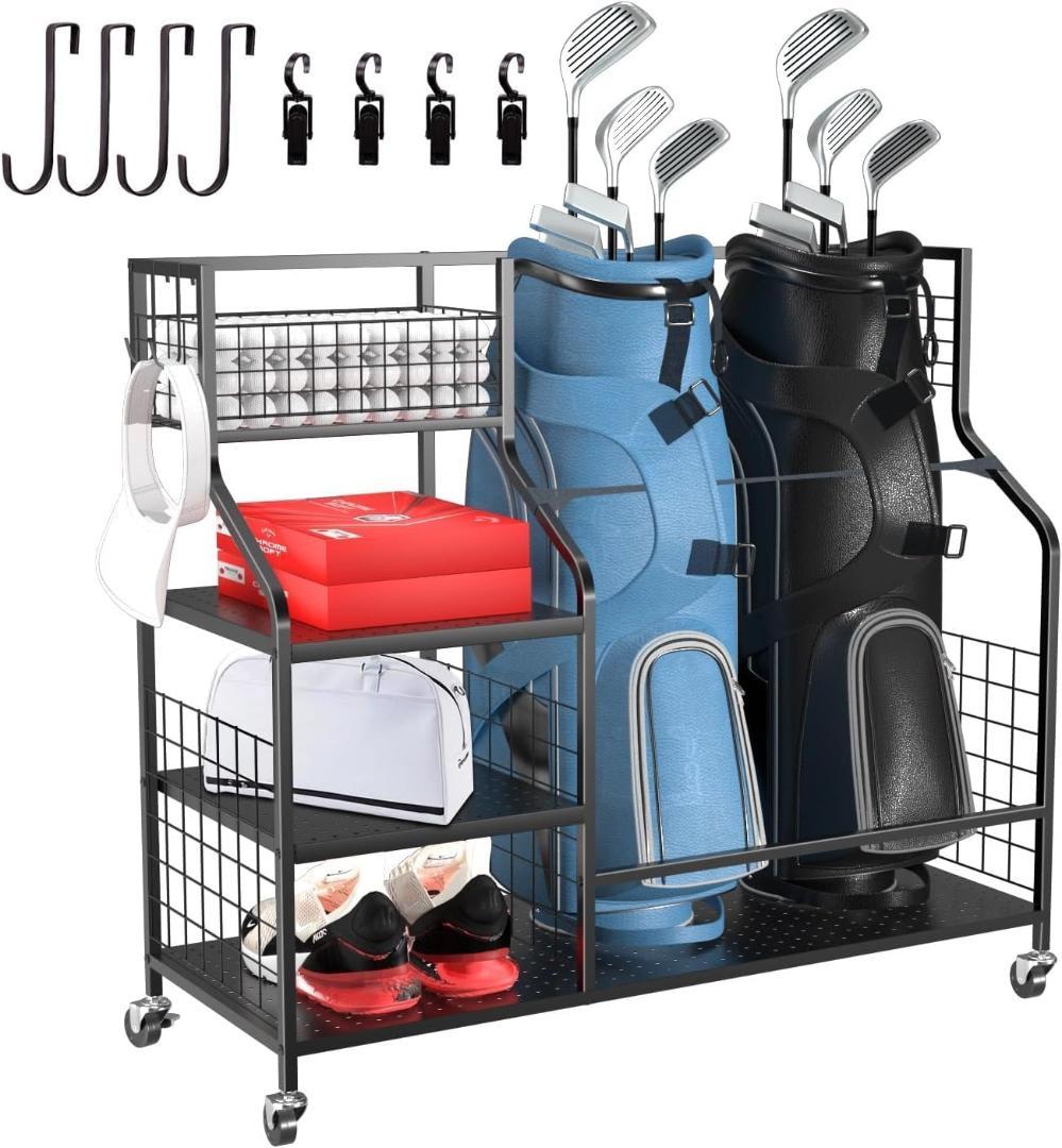 【在庫限り】ゴルフ収納ラック✨2個用✨ゴルフバッグオーガナイザー✨ゴルフ用品