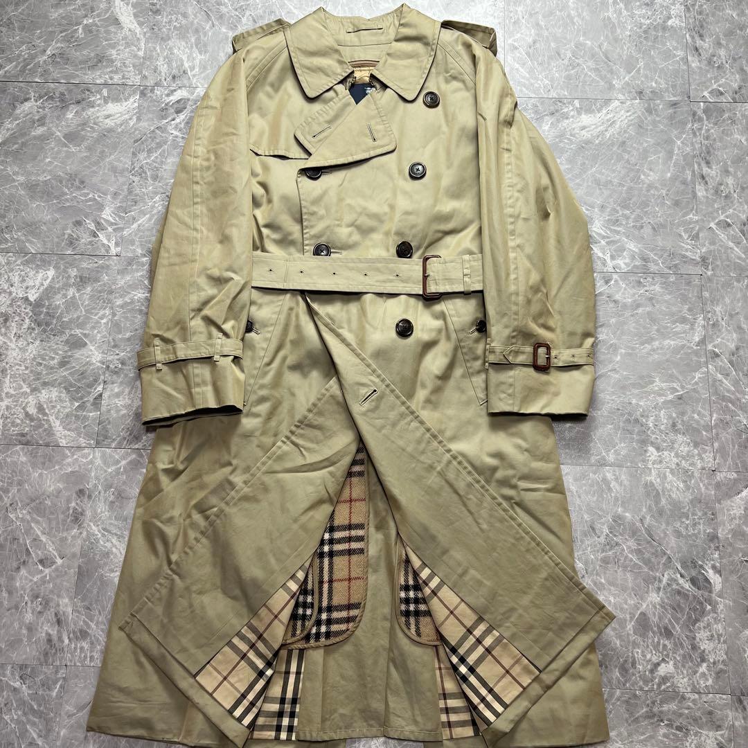 希少　バーバリーロンドン　トレンチコート　カシミヤ　ベルト　ライナー　カーキ