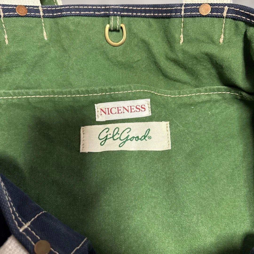 NICENESS ナイスネス　ネイビー グリーン ショルダー　トートバッグ