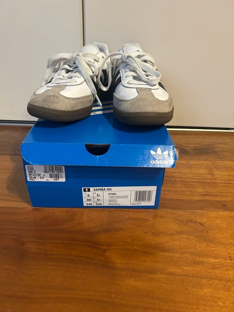 adidas Samba OG 24cm ホワイト/グレー/ブラック