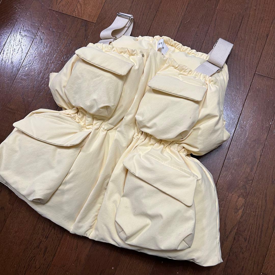 うきこ BELPER ポケットダウンベスト クリームイエロー 23AW