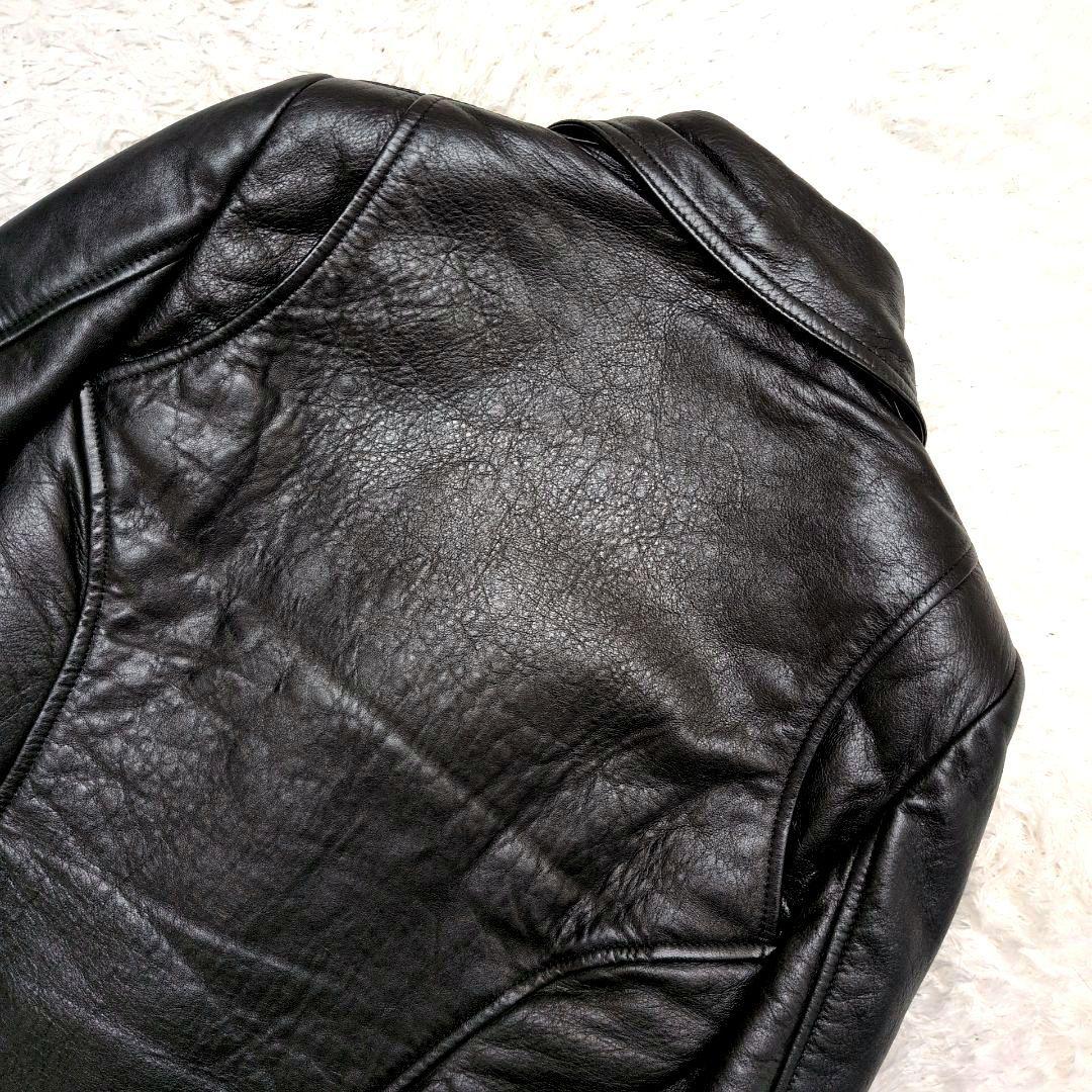 【カバー，ハンガー付き 美品】バレンシアガ　ライダースジャケット　ダブル　黒