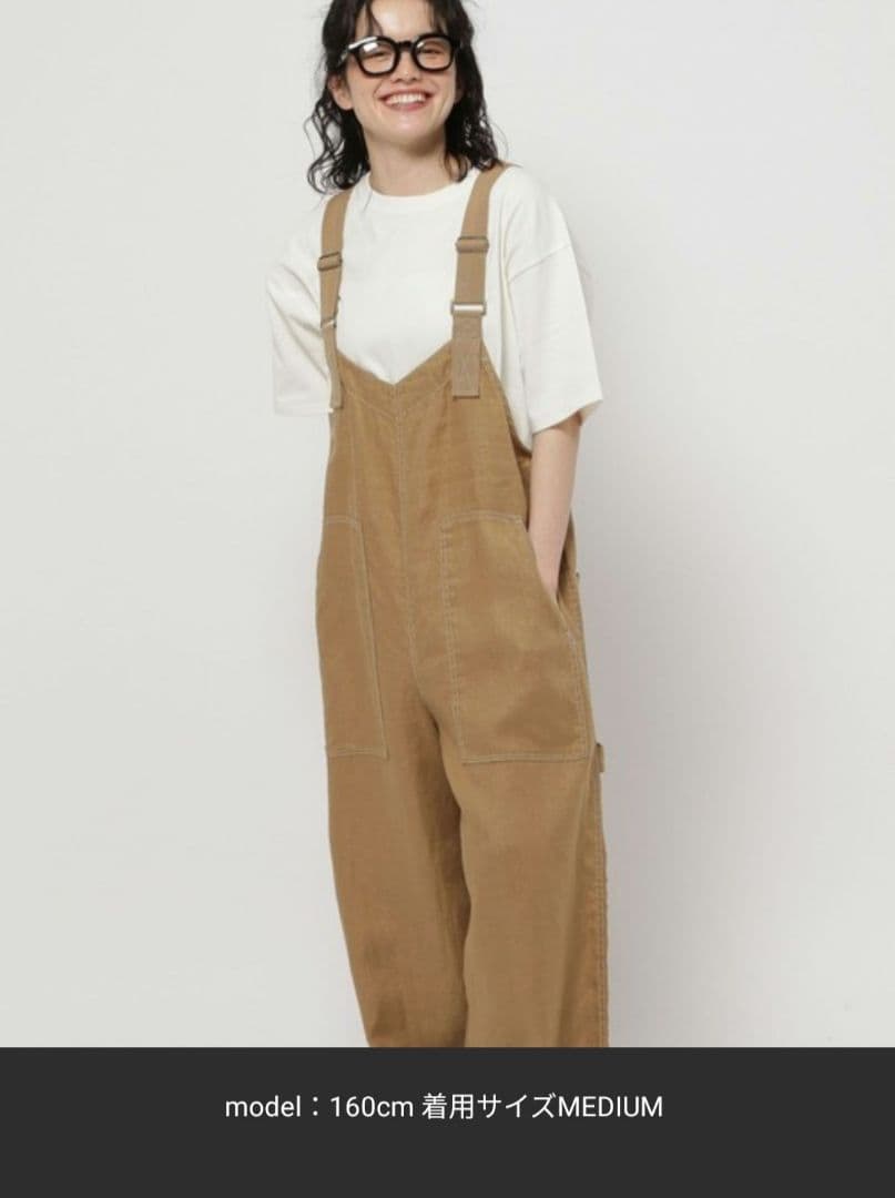 新品タグ付き☆ニコアンド FINEリネンツイルサロペット M