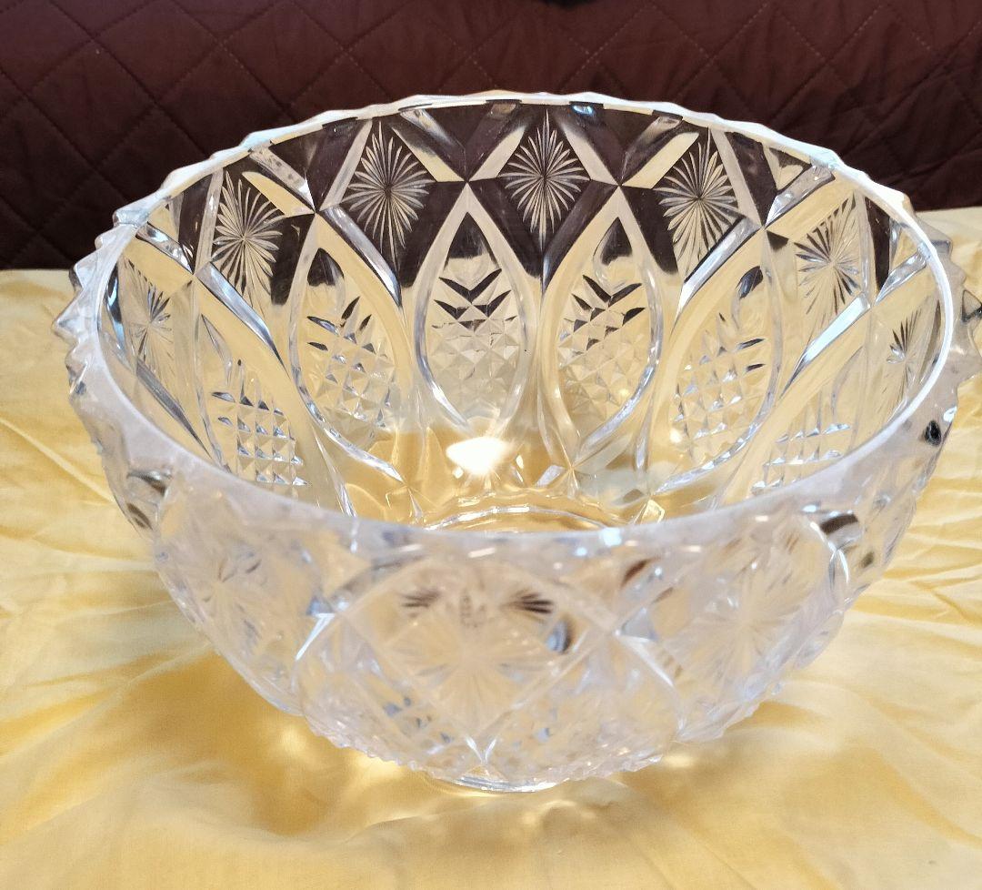 茶道具　水指　江戸切子　義山鉢　ギヤマン　箱付