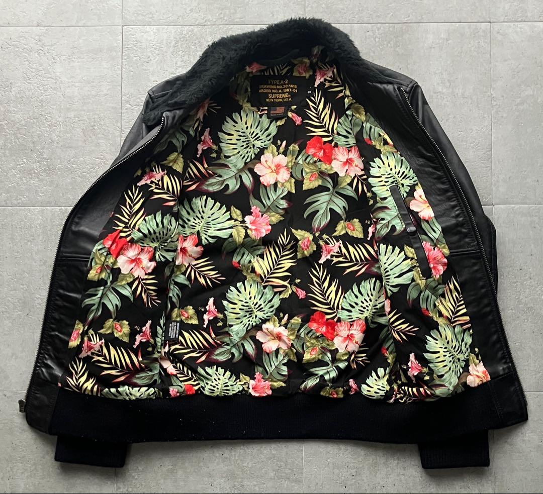 12SS Supreme×Schott A2 フライトジャケット　レザー