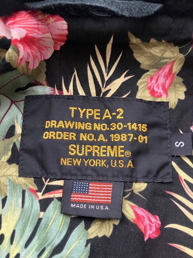 12SS Supreme×Schott A2 フライトジャケット　レザー