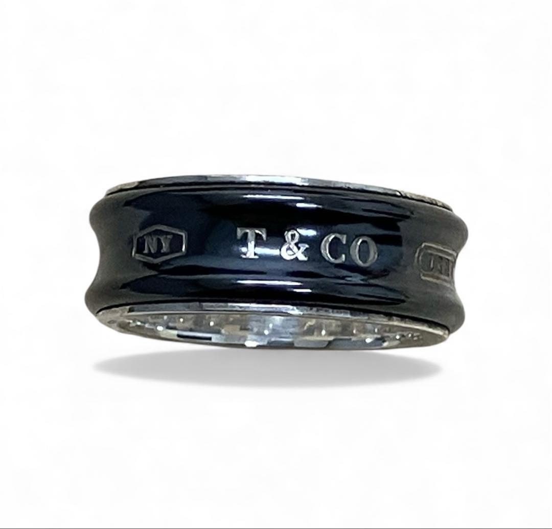 ティファニー 1837 ナロー リング ブラックチタン シルバー 指輪