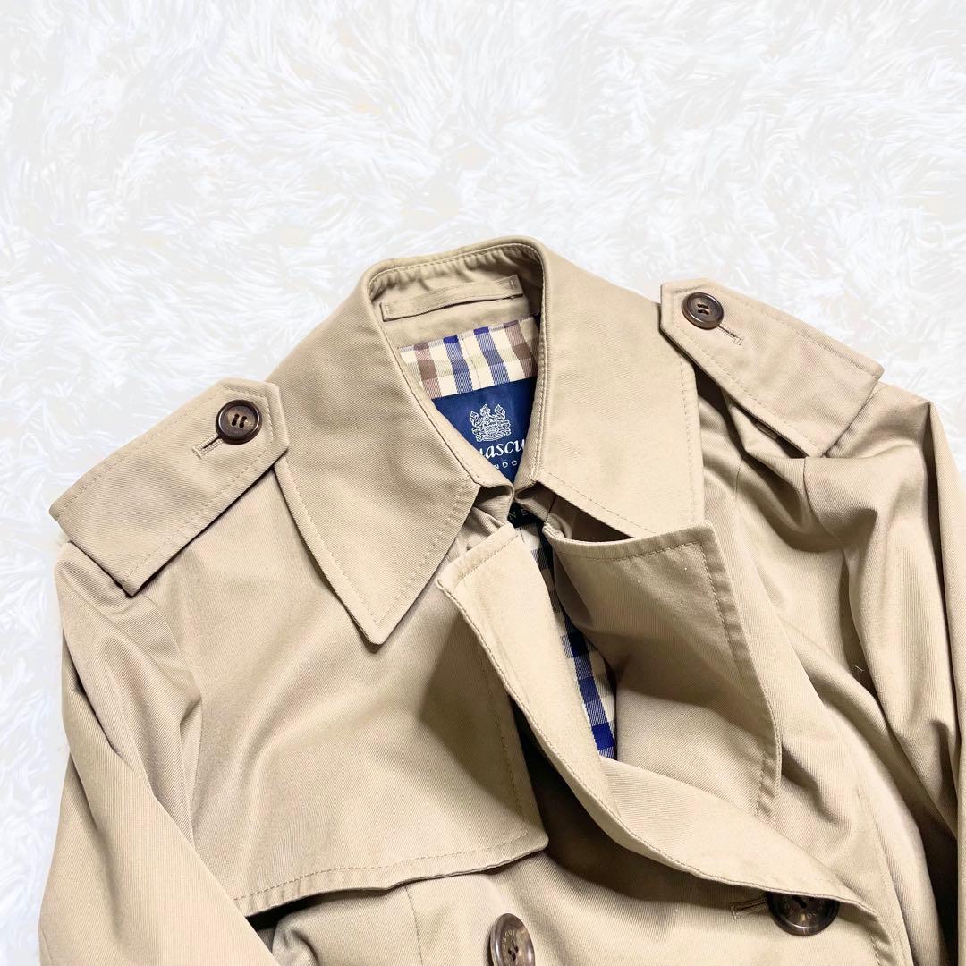 アクアスキュータムAquascutumトレンチコート Aライン ダブルボタン