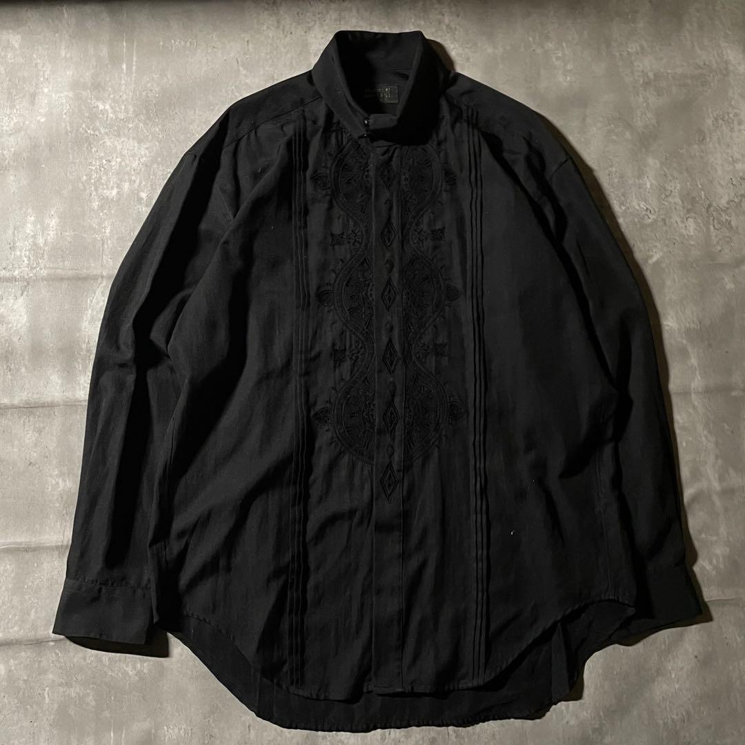 専用90s ヨシユキコニシ【FICCE UOMO】レースドレスシャツ ブラック