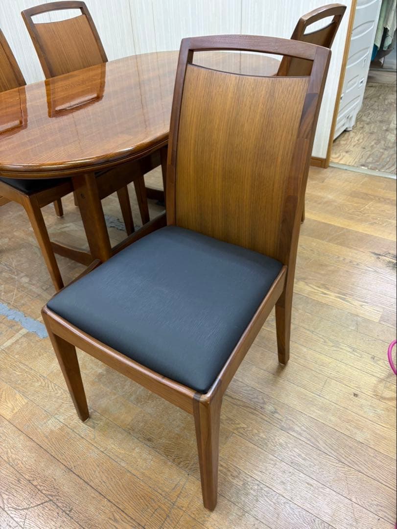 レトロ家具 木製 4人掛け ダイニングテーブル ダイニングチェア 4脚セット