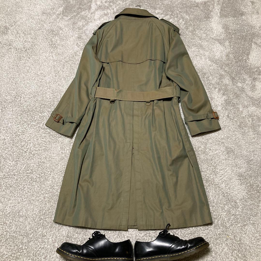 【美品】バーバリー トレンチコート★ロング.タマムシ色 .ノバチェック.LL相当