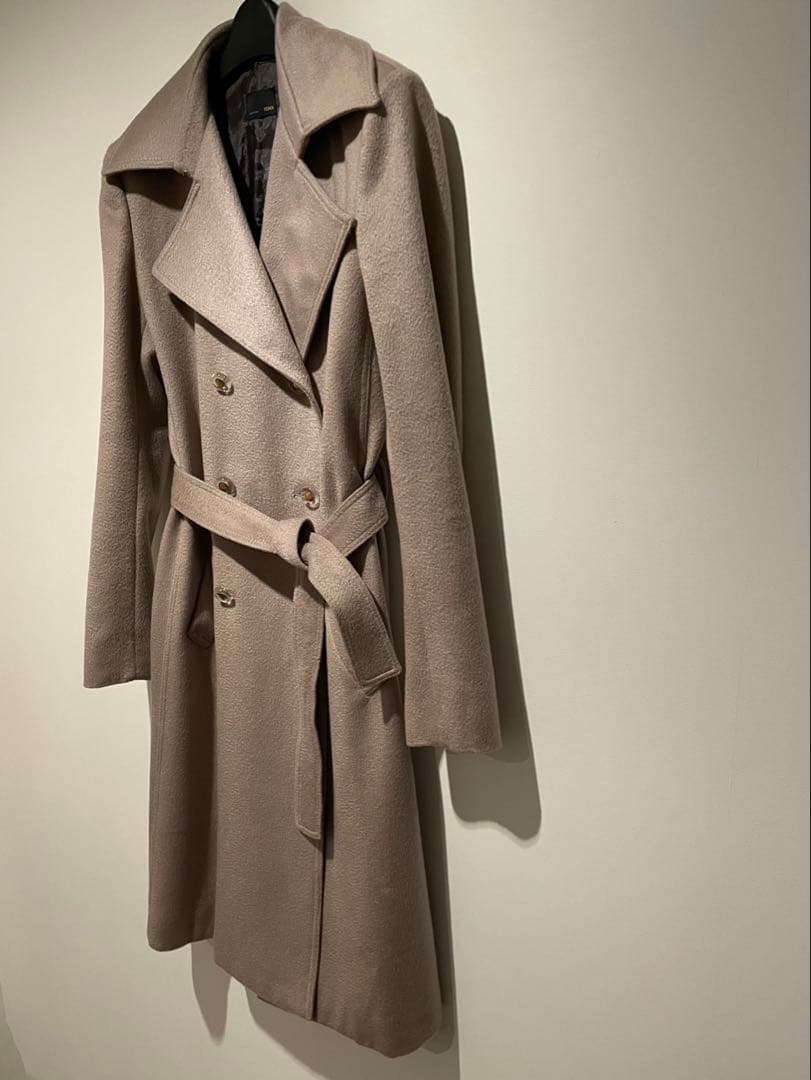FENDI カシミア100%ベージュ トレンチコート