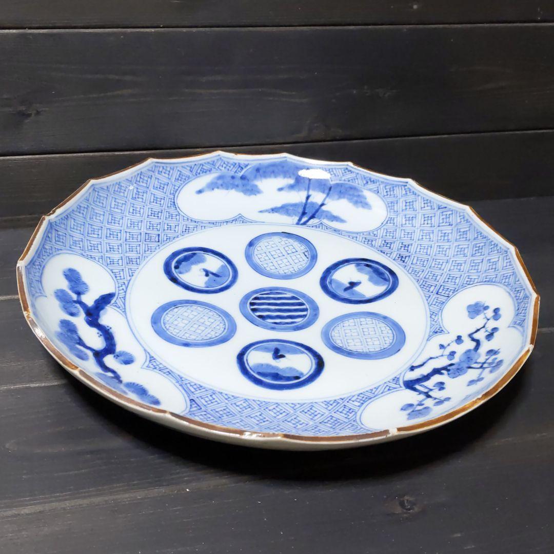 染付　大皿　直径約31cm 骨董 アンティーク　皿