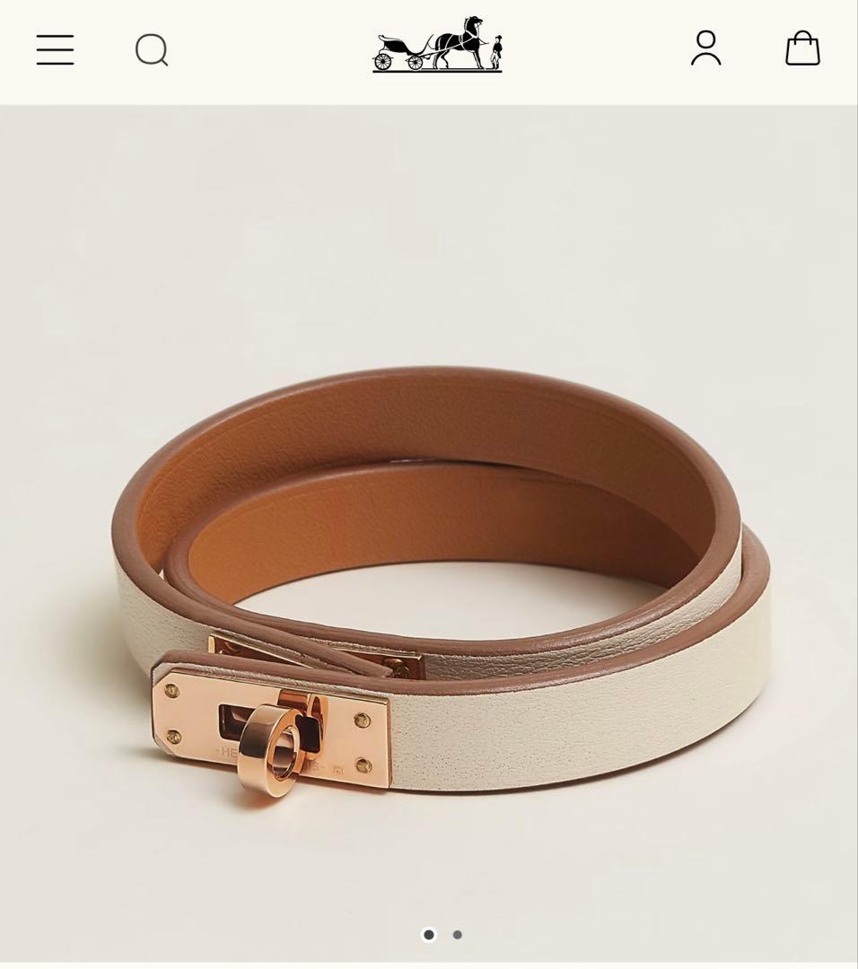 エルメス　HERMES レザーブレスレット　ミニケリー　ドゥブルトゥール