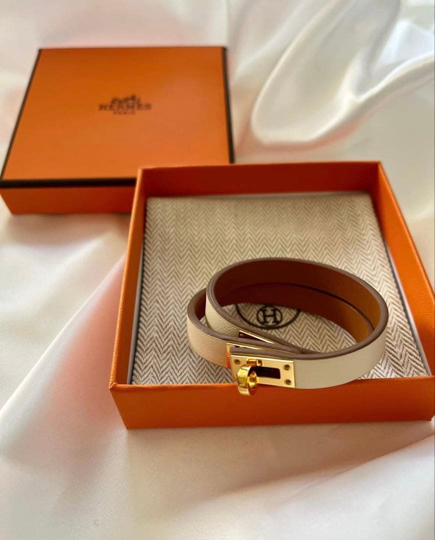 エルメス　HERMES レザーブレスレット　ミニケリー　ドゥブルトゥール
