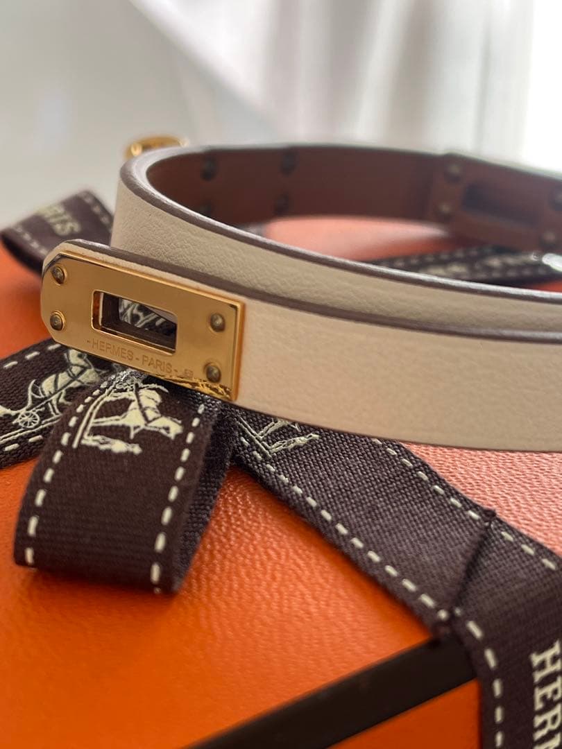 エルメス　HERMES レザーブレスレット　ミニケリー　ドゥブルトゥール