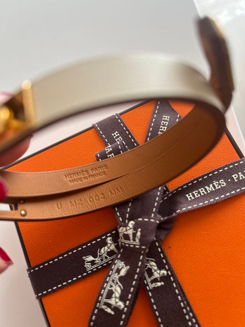 エルメス　HERMES レザーブレスレット　ミニケリー　ドゥブルトゥール