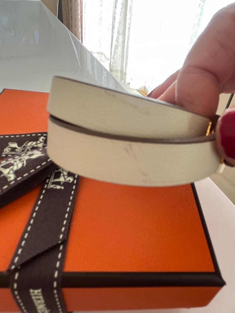 エルメス　HERMES レザーブレスレット　ミニケリー　ドゥブルトゥール