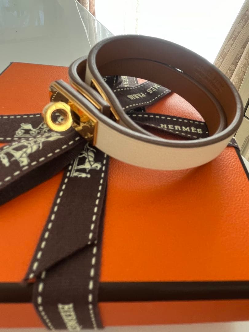 エルメス　HERMES レザーブレスレット　ミニケリー　ドゥブルトゥール